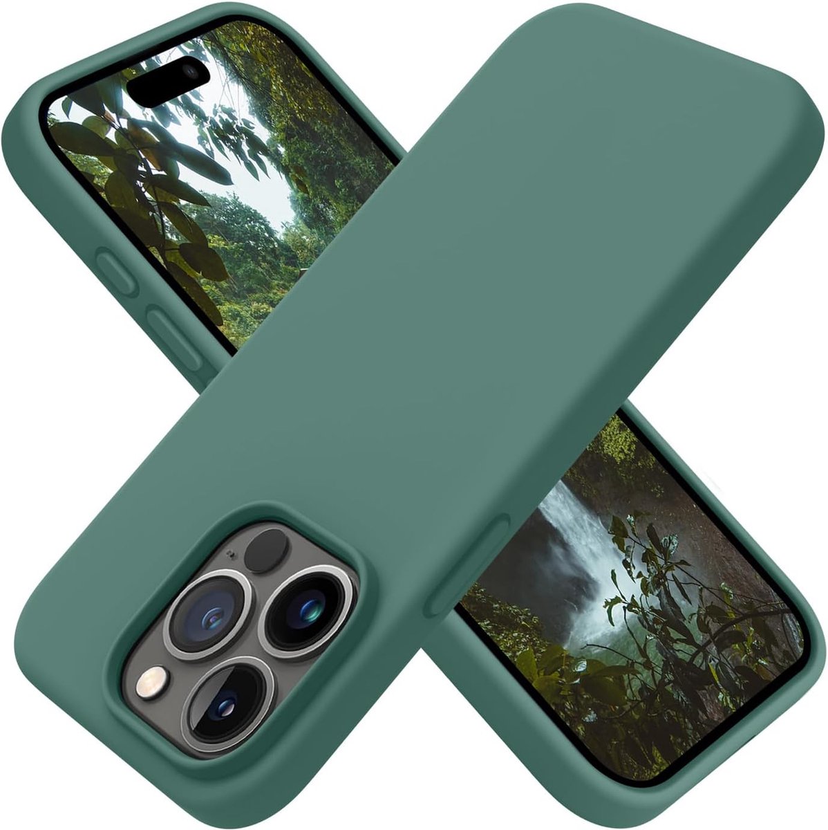 Arara Hoesje Geschikt voor iPhone 15 Pro Hoesje Siliconen - liquid Backcover - Pine Groen