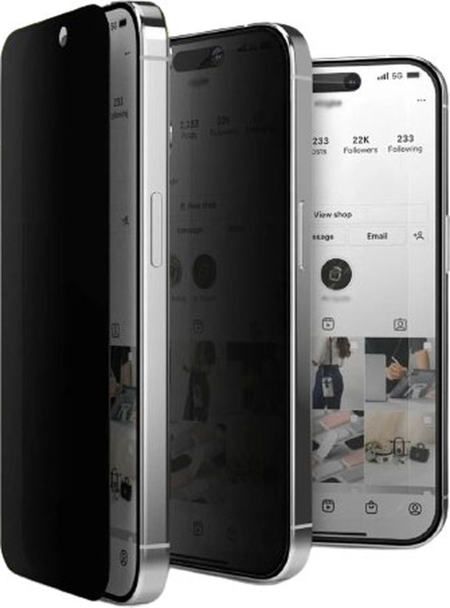 Screenprotector Geschikt voor iPhone 15 Pro Max Privacy Screenprotector Glas Gehard Tempered Glass Full Cover - Privacy Screenprotector Geschikt voor iPhone 15 Pro Max Privacy Screen Protector Screen Cover - zonder zwarte randjes