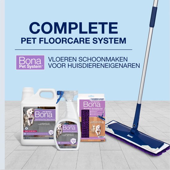 Bona Pet System Intensiefreiniger voor Harde Vloeren 1L - Huisdier Vlekkenreiniger en Geurverwijderaar - Urinegeur Verwijderaar - Stain Remover - Geschikt als Honden en Katten Spray
