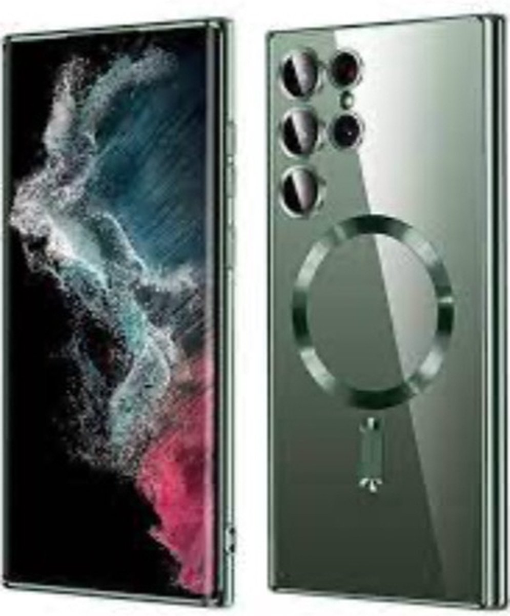 TG Techgrip - Hoesje Geschikt voor Samsung S24 Ultra Magsafe Compatible - Back Cover Hoesje met ingebouwde 9H HD camera glas bescherming - Groen Hoes Geschikt voor Samsung Galaxy S24ULTRA