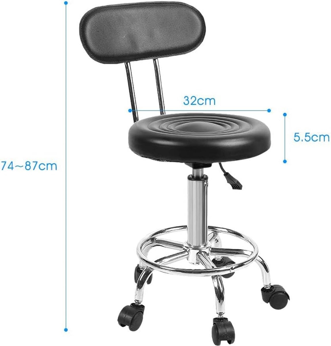 Lowander kruk op wielen met rugleuning - Tabouret & - afbeelding 3