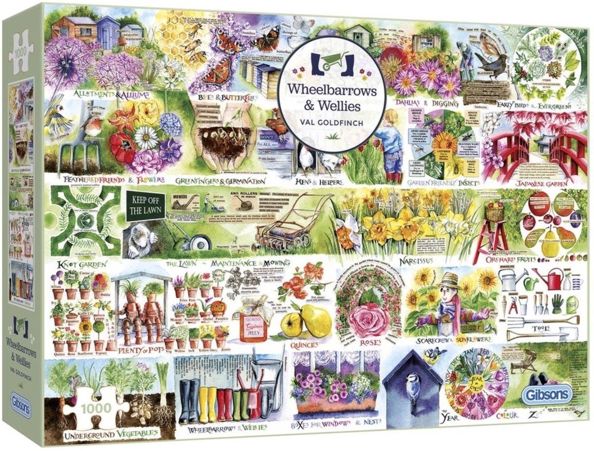 Wheelbarrows & Wellies Puzzel (1000 stukjes)