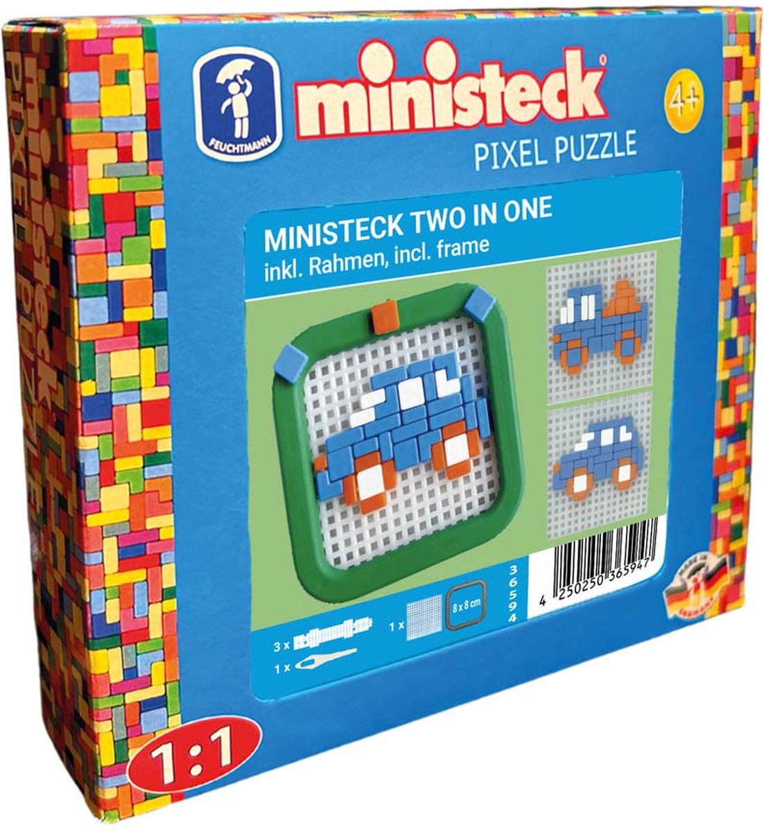 Ministeck mozaïek voertuigen kleine box creatief speelgoed.