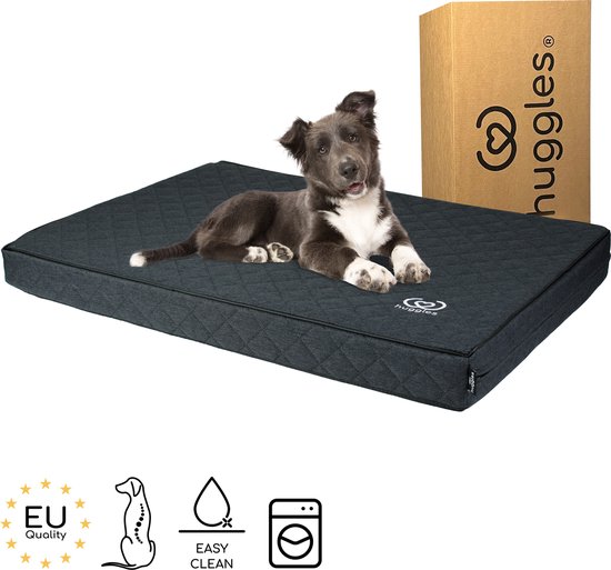 Huggles Savana Orthopedisch Hondenkussen - Hondenbed - Hondenmand - Luxe - M - 80cm - Grijs