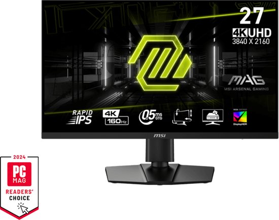 MSI 27″ 4K UHD Gaming Monitor MAG 274UPF E2 – Rapid IPS, 160Hz, 0,5ms, HDR400, USB-C, HDMI 2.1