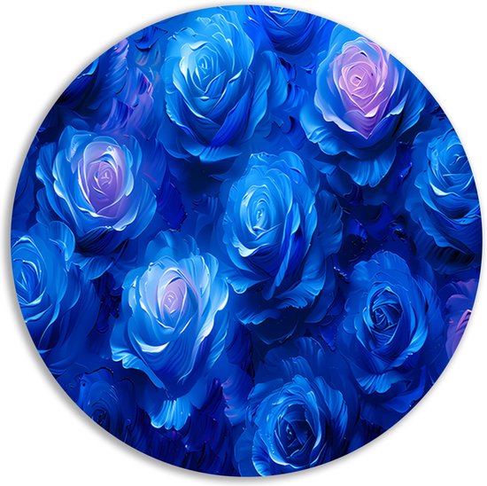 Foto: Rozen wandschaal bloemen wandschaal muurdecoratie rond bladeren klassieke schilderijen muurcirkel woonaccessoires muurcirkel aluminium 60x60 cm