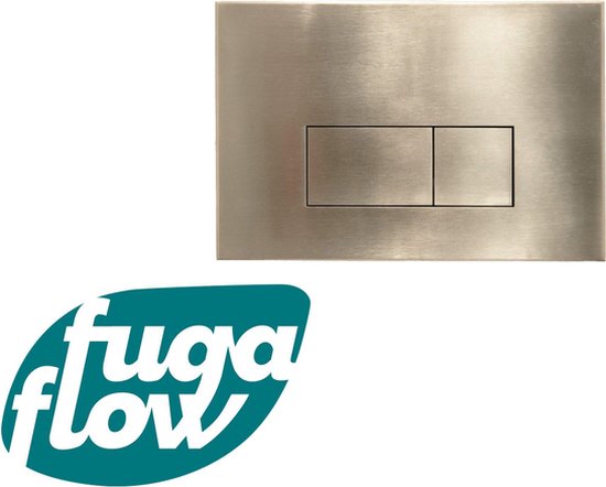 Foto: Fugaflow metal bedieningsplaat bedieningspaneel voor geberit up320 inbouwreservoir dualflush rechthoekige knoppen metaal goud geborsteld