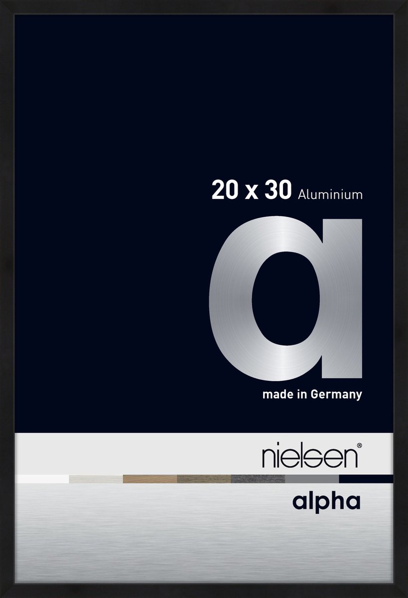 Nielsen Alpha Aluminium Fotolijst Black Matt 20x30cm Matzwart