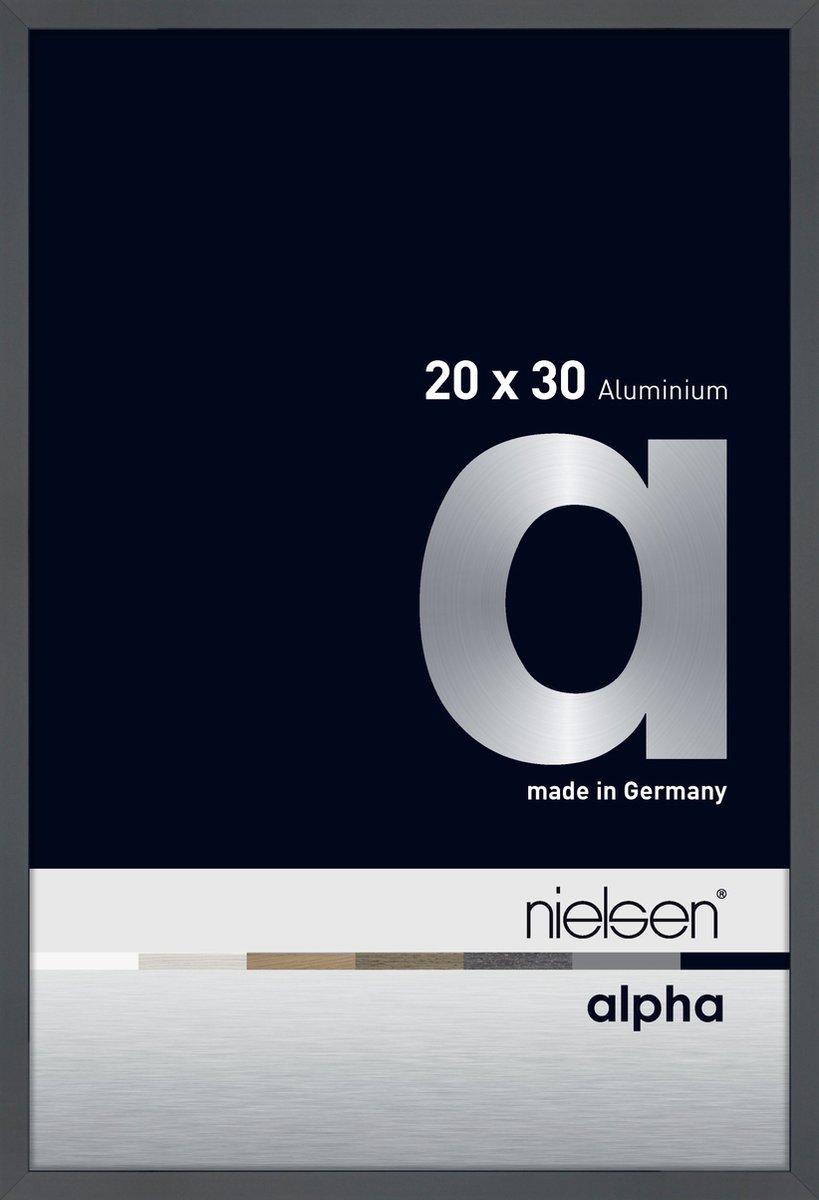 Nielsen Alpha Aluminium Fotolijst Glossy Dark Grey 20x30cm
