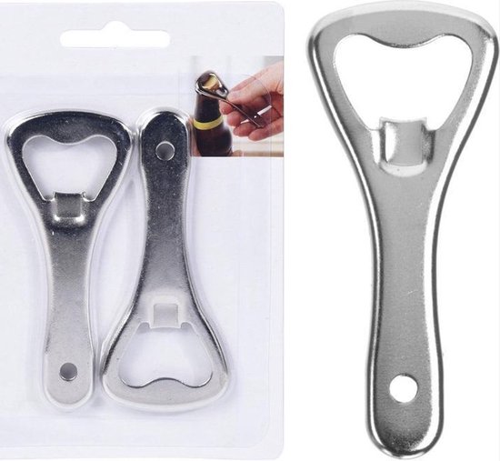 Foto: Chpn flesopener opener bierfles openen staal 9 cm 2 stuks bottle opener churchkey church key