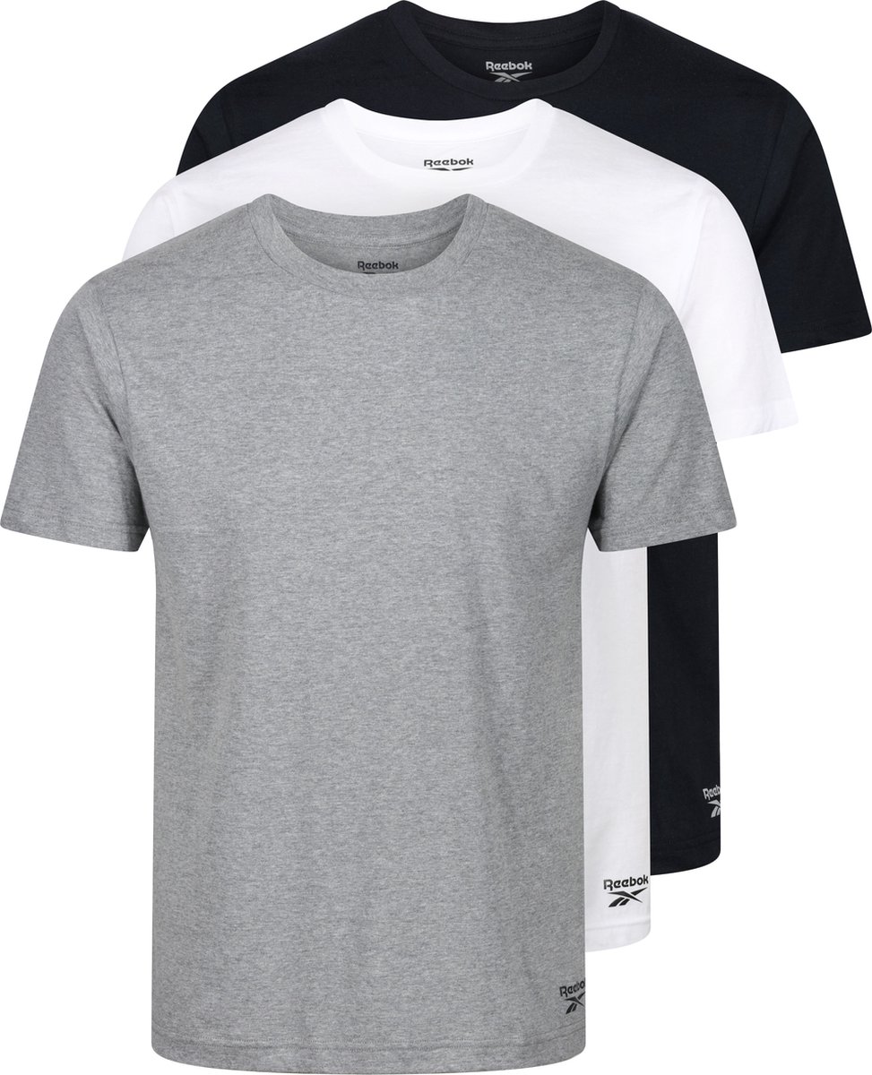 Reebok Crew Neck Basic T-shirt 3 pack – Santo Zwart
