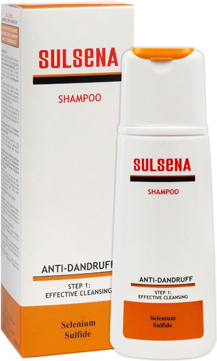 SULSENA ORANJE ANTI-ROOS SHAMPOO met Selenium Sulfide - RUSTGEVEND KALMEREND DIEP REINIGEND EFFECTIEF voor ELK Haartype voor MAN en VROUW 150 ml