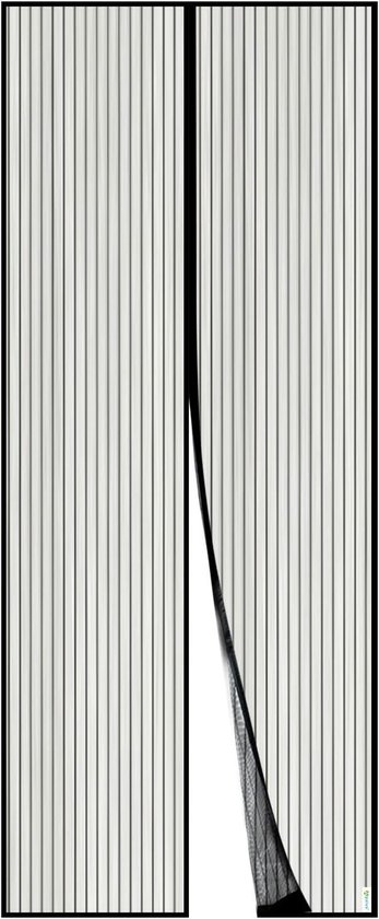Magnetische hordeur – fijn gaas – 26 magneten – 80×200 cm – zwart