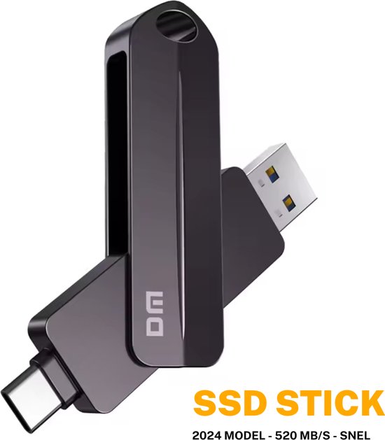 Snelle SSD USB-stick van 256 GB