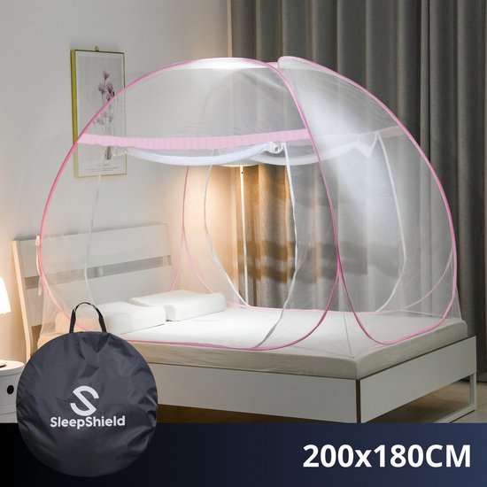 SleepShield Klamboe Tent - 2 persoons opvouwbare pop-up tent - roze