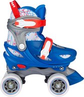 Nijdam Rolschaatsen Verstelbaar - Geo Metricker - Blauw/Rood/Wit/Zilvergrijs - 33-36