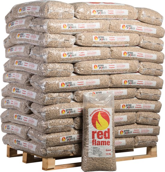 Foto: Redflame houtpellets pellets voor pelletkachel 66 zakken 15 kg 990 kg 100 naaldhout enplusa1 en dinplus