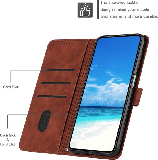 Coverup Smile Book Case - Convient pour Motorola Edge 50 Pro Case - Marron