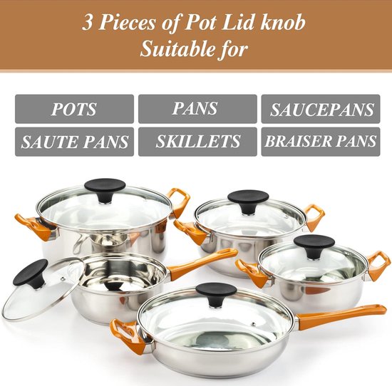 Poignée Universelle Pour Casserole - En Bakélite Et Inox, Couleur Noir, Neuf