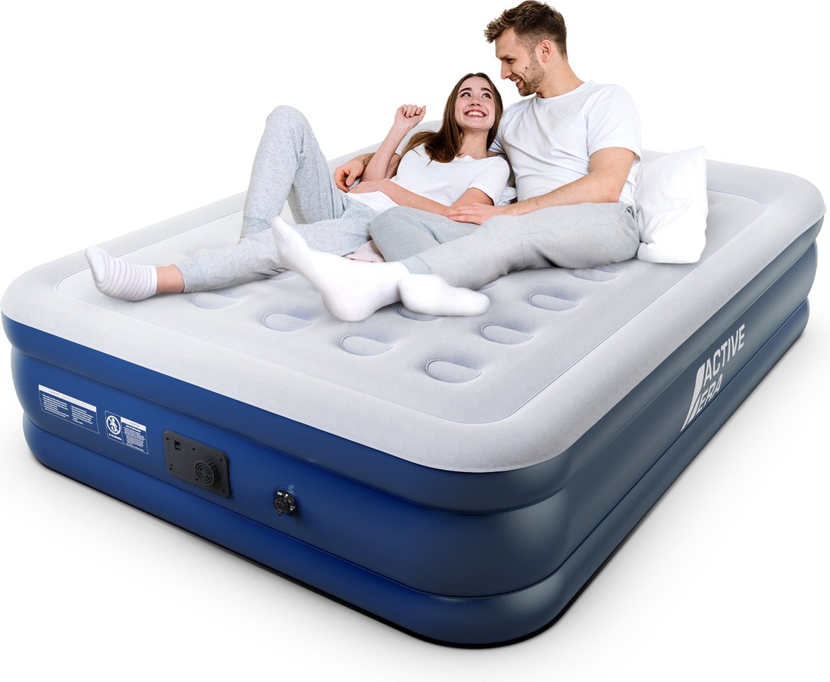 Active Era Premium 2 Persoons Luchtbed – Hoog – Ingebouwde Elektrische Pomp en Geïntegeerd Kussen – 203cm x 152cm x 48cm