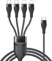 Bol.com 4-in-1 USB-C naar USB-C Kabel - Multi Oplaadkabel - Geschikt voor iPhone Oplader Kabel en USB-C Laadkabel - 1 Meter aanbieding