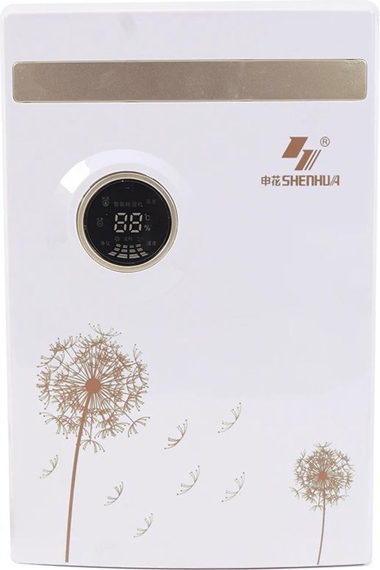 Homtronics Luchtontvochtiger, elektrisch, 1700 ml, draagbare luchtontvochtiger, kleine luchtontvochtiger, stil, automatisch ontdooien, mini-dehumidifier voor slaapkamer, badkamer, kast, kantoor (wit