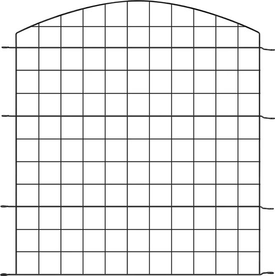 BukkitBow - Clôture de bassin / Clôture de jardin - Set complet - Clôture métallique - Clôture grillagée - Zwart - 5 arches hautes