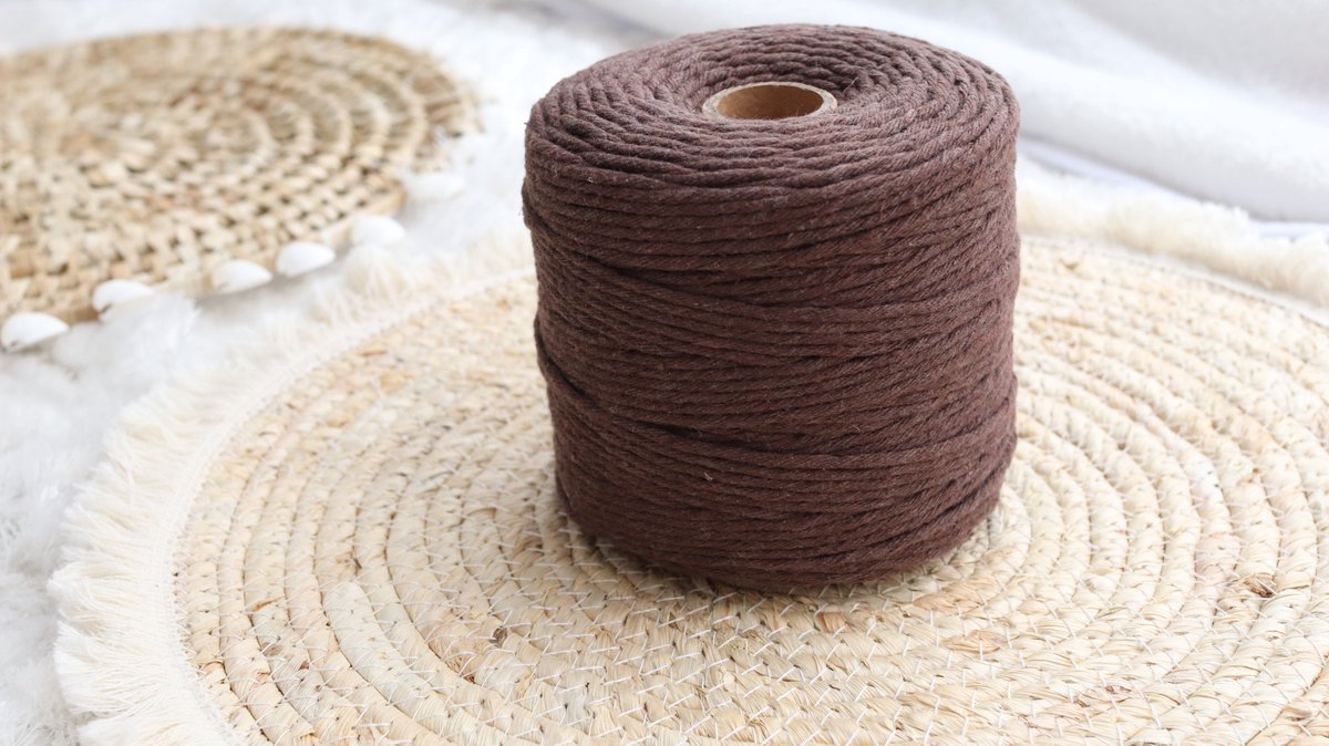 3mm x 200m BRUIN macramé katoenen koord Macrame Touw|kleuren om mee te knutselen|Garen voor Wandkleed en Plantenhanger Zelf Maken|Dromenvanger||engel van macramé — afbeelding 3