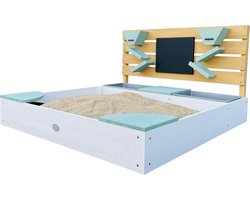 AXI Cato zandbak met zand & waterbakken en Speelwand Wit/groen - Zand & Water - Inclusief afdekzeil en gronddoek - 10 jaar garantie!