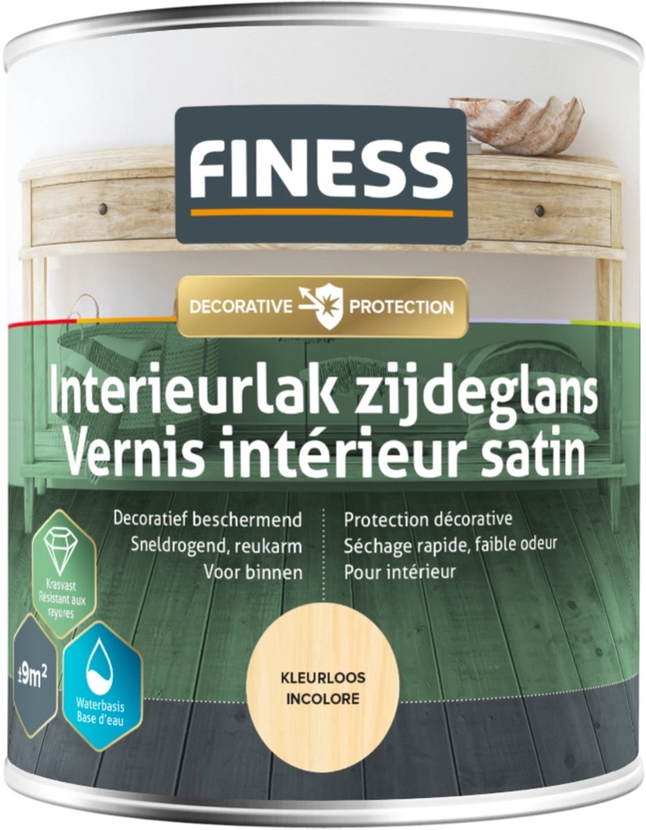 finess interieurlak zijdeglans kleurloos 250ml