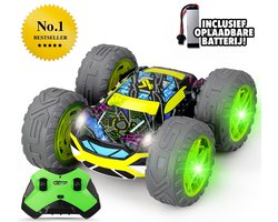 Exost RC 360 Cross Flash Stunt car vert - Roues clignotantes