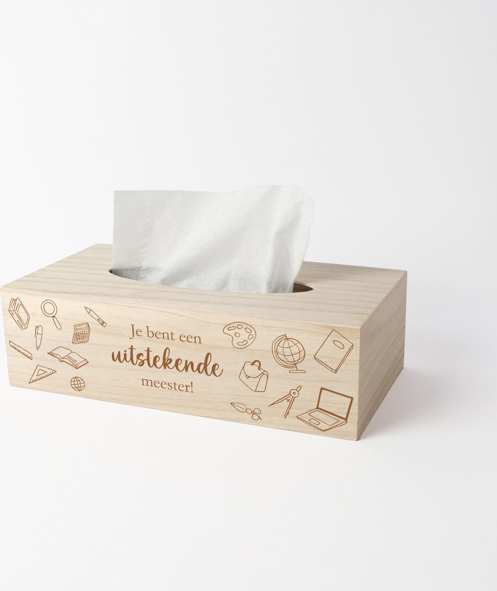 Tissue box - Cadeau meester - Cadeau meester einde schooljaar - Meester bedankt - Schoolspullen - zakdoekendoos - Meester - meester cadeau