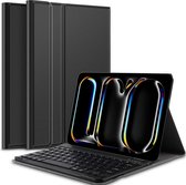 Hoes met toetsenbord geschikt voor iPad Pro 11 inch 2024 - Keyboard Book Case Cover Hoesje Zwart