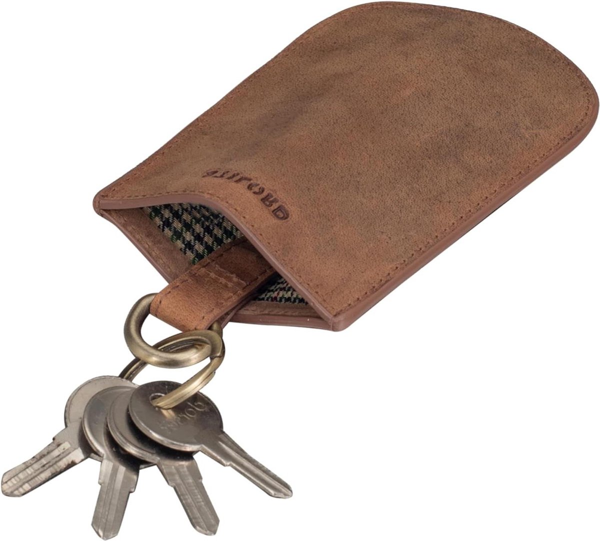 Lederen sleuteletui, klein, autosleutel, mini-portemonnee, munt, zachte portemonnee, portemonnee met sleutelring, sleuteltas, vintage sleuteletui voor dames en heren, 11,5 cm x 8,5 cm, groen