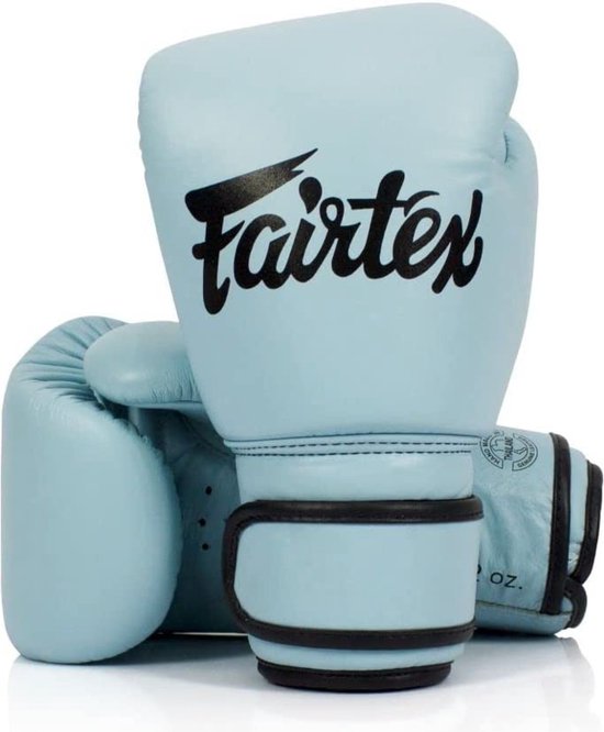 Foto: Fairtex bgv20 genuine leather bokshandschoenen echt leer pastel blauw maat 14 oz