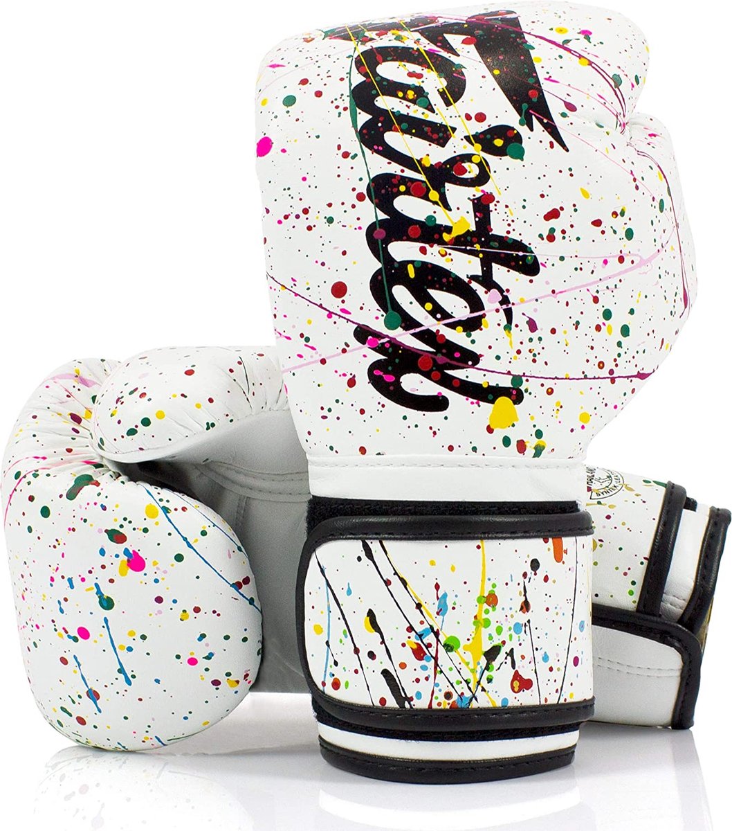 Fairtex BGV14PT Microfiber Bokshandschoenen - Art Collections - Painter - Wit 14 oz
