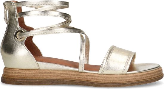 No Stress - Femme - Sandales à brides en cuir doré - Taille 37
