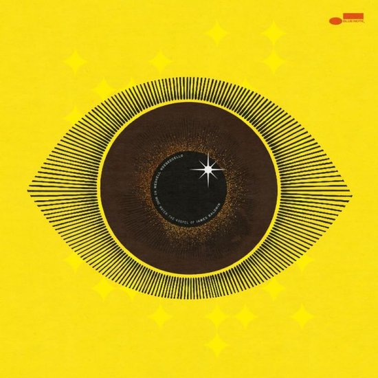 Gele achtergrond met een gestileerd oog, met bruine iris en pupil. Tekst: 'Me'shell Ndegeocello - No More Water: The Gospel Of James Baldwin'.