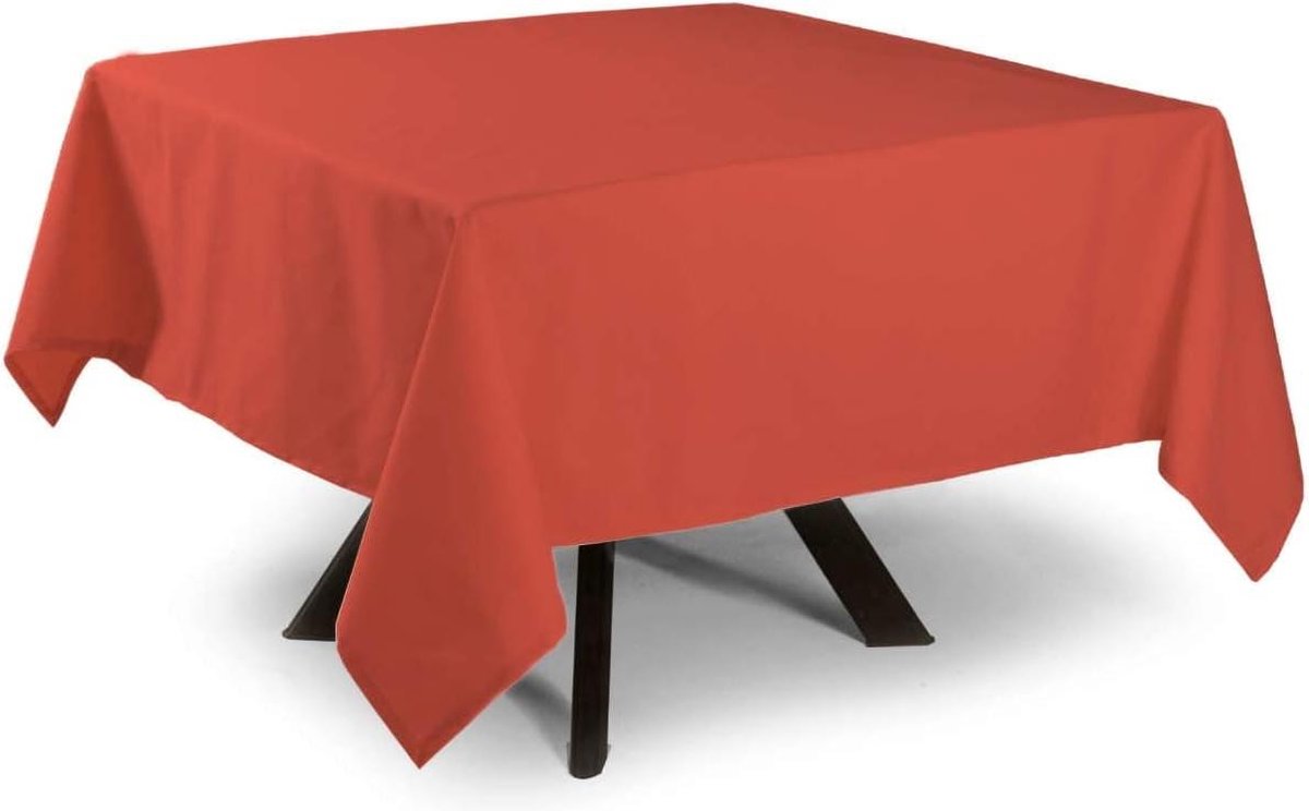 Effen vierkant tafelkleed van 100% katoen - 120 x 120 cm