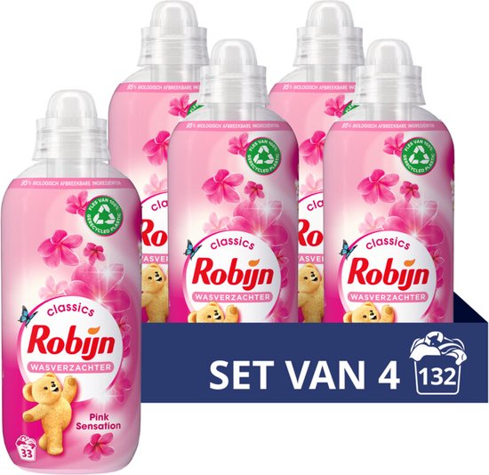 Robijn - Wasverzachter - Pink Sensation - 33wb/825ml x 4