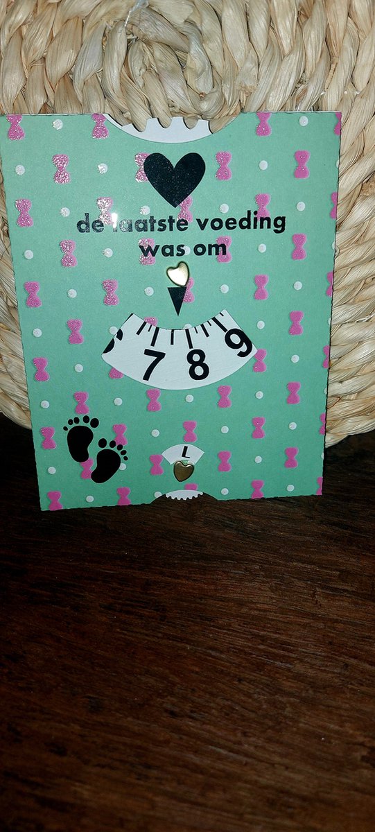 Goedkoopste Voedingsschijf groen met roze strikjes, Voedingskaart, hulp schijf voeding, Borstvoeding, Cadeau, Kraam cadeau, Baby, Babyshower, Voedingskaart