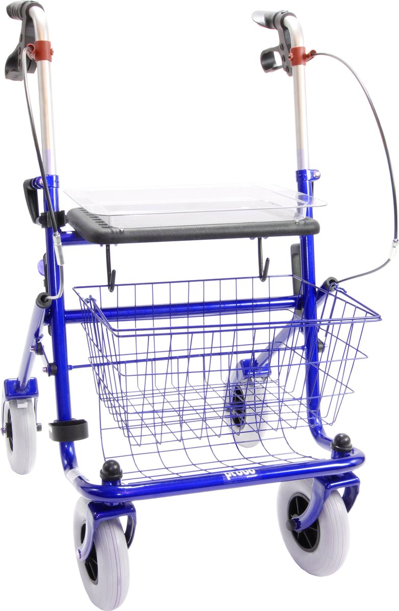 Goedkoopste Premis Provo - Rollator - 2de Generatie - Voorzien van verlengde duwbuizen - Metallic Blauw