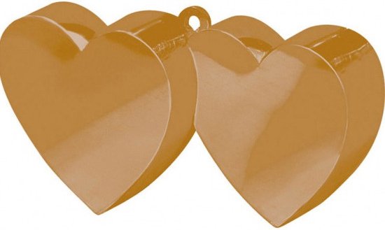 Foto: 2x stuks ballon gewichtjes gouden hartjes voor een helium ballon