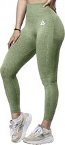 Mewave - Sportlegging groen - Dames - Sportbroek - Sportkleding - Yoga legging - Hardloopbroek - Tiktok - Fitness - Maat M