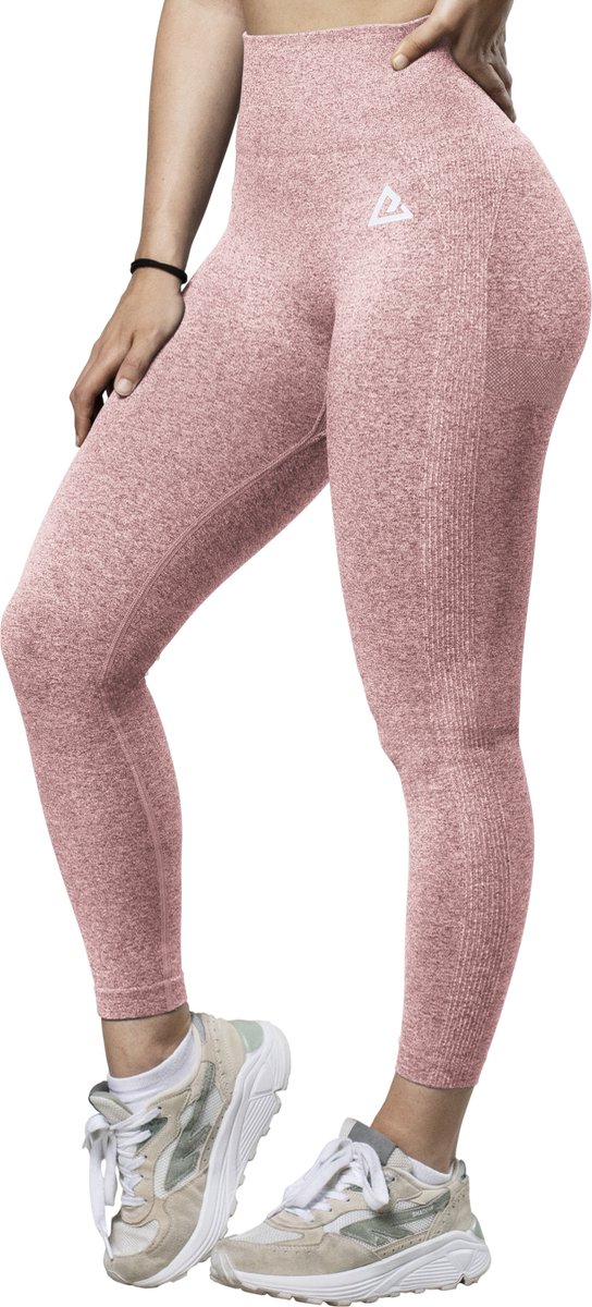 Mewave - Sportlegging roze - Dames - Sportbroek - Sportkleding - Yoga legging - Hardloopbroek - Tiktok - Fitness - Maat L