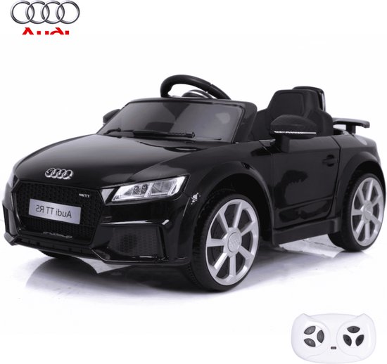 Foto: Audi tt rs elektrische kinderauto zwart 12v accu 1 tot 6 jaar mp3 speler