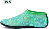 Livano Waterschoenen Voor Kinderen & Volwassenen - Aqua Shoes - Aquaschoenen - Afzwemschoenen - Zwemles Schoenen - Groen - Maat 35.5