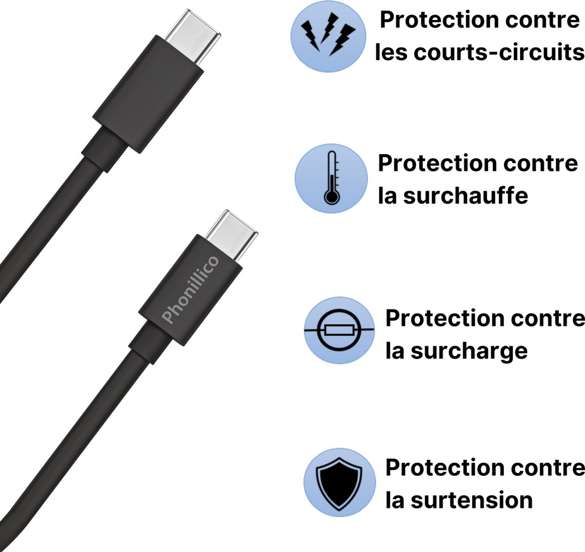 2x USB C naar USB C Kabel Zwart - 0,2 meter - Oplaadkabel voor DJI RC / DJI RC PRO radiocommande pour Drone DJI Mavic 3 Classic, DJI Mavic 3, DJI Mavic 3 Cine, DJI Mini 3 Pro, DJI Mini 3, DJI Air 2S – foto 3