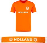 Nederlands Elftal voetbalshirt met sjaal - EK 2024 - Oranje shirt - Oranje sjaal - Voetbalshirts volwassenen - Sportshirt - Maat L