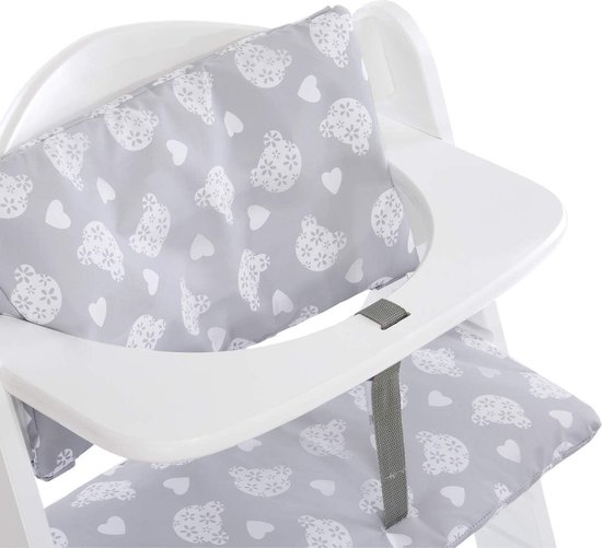 Hauck Alpha Highchair Pad Deluxe stoelverkleiner houten kinderstoel - grijs - makkelijk te bevestigen en schoon te maken van Hauck — afbeelding 2